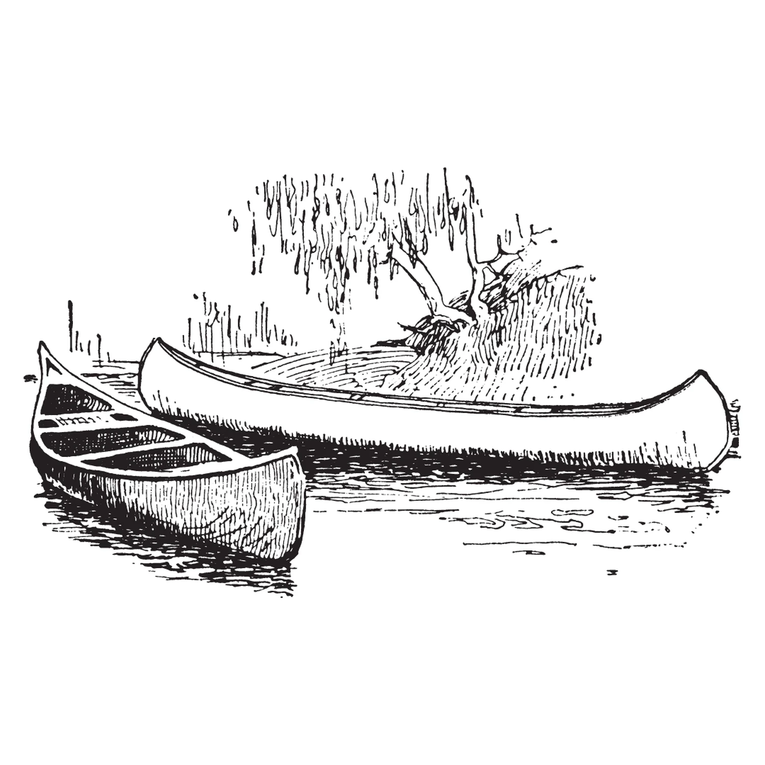 Skizze von Booten im Wasser